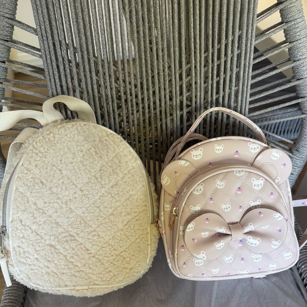 Two toddler girl backpacks